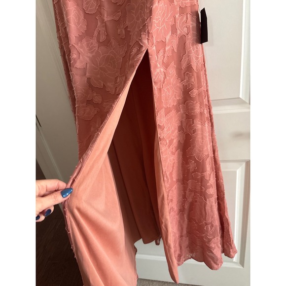 Lulus Garden of Romance Rusty Rose Burnout Maxi Dress Size M - Picture 6 of 11